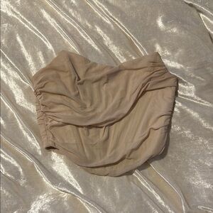 Elegant Tan Ruched Corset Top